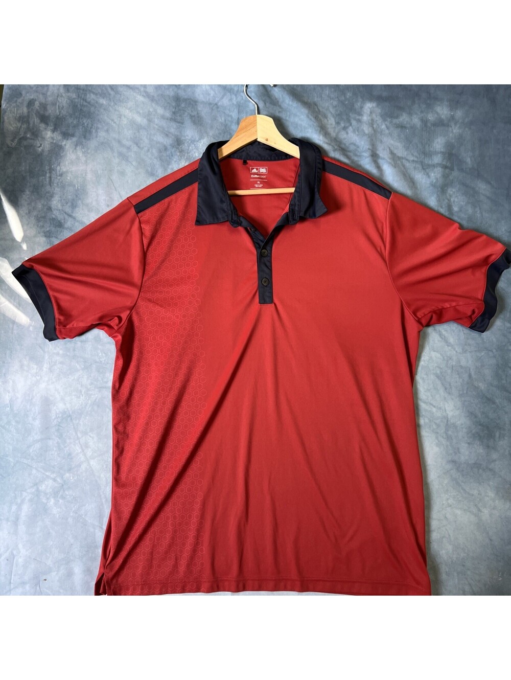 Adidas Climacool Size Xl Red And Black Polo Shirt - 1083-1T